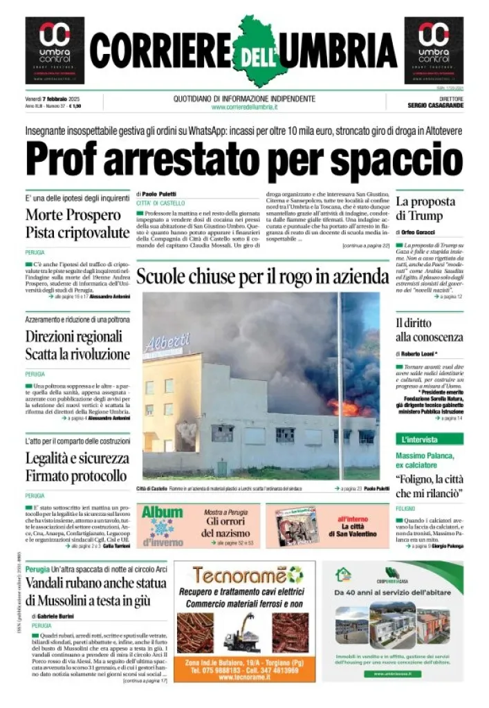 Prima-pagina-corriere umbria-del-2025-02-07